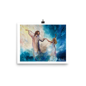 "Jesus Dancing With The Woman" - Prophetic Art Print with Poem